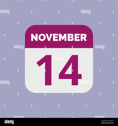 November 14 Calendar Date Icon Stock Vector Image And Art Alamy
