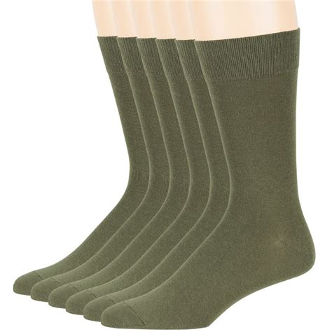 Mens Cotton Socks 6 Pack 10 13 L 43 46 Olive Green Etsy