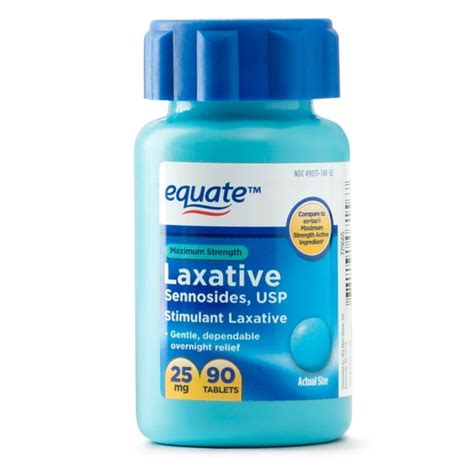 Equate Maximum Strength Sennosides Usp Laxative Tablets 25 Mg 90 Ct