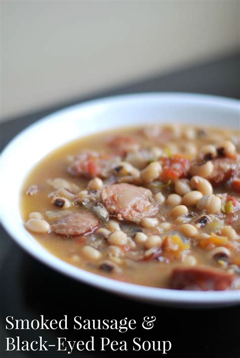 Smoked Sausage And Black Eyed Pea Soup Aunt Bees Recipes Easy Soup
