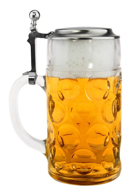 Custom Engraved Dimpled Oktoberfest Glass Beer Mug With Flat Pewter Lid 0 5 Liter