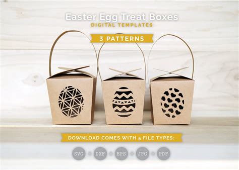 Easter Egg Box Templates SVG Gift Box SVG Party Favor | Etsy Canada