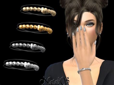 The Sims Resource Heart Beaded Bracelet By Natalis • Sims 4 Downloads