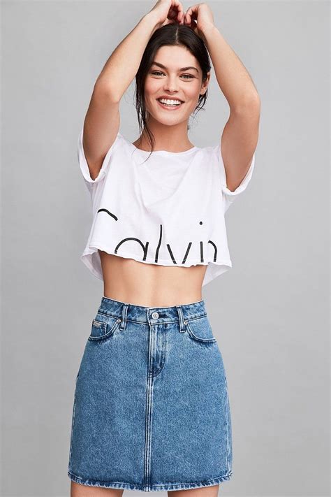 Calvin Klein For Uo Denim Mini Skirt Fall Denim Trends Calvin Klein Outfits Fall Denim