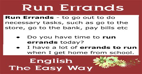 Run Errands English Idioms English The Easy Way