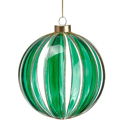 4 75 glittered glass ball ornament green clear pack of 6 xgn545 gr cw