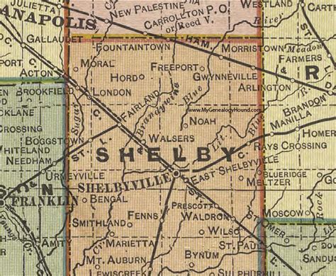 Map Of Shelby County Indiana Cities And Towns Map