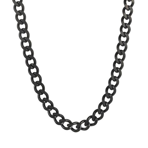 Ion Plated Matt Black Stainless Steel Thick Curb Link Neck Chain Cudworth