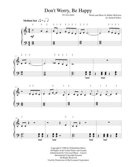 Don T Worry Be Happy By Bobby Mcferrin Digital Sheet Music For Score Download And Print A0