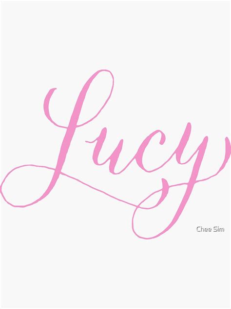 Lucy Modern Calligraphy Name Design Sticker For Sale By Chee Sim