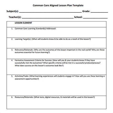 Free 8 Sample Kindergarten Lesson Plan Templates In Pdf Ms Word