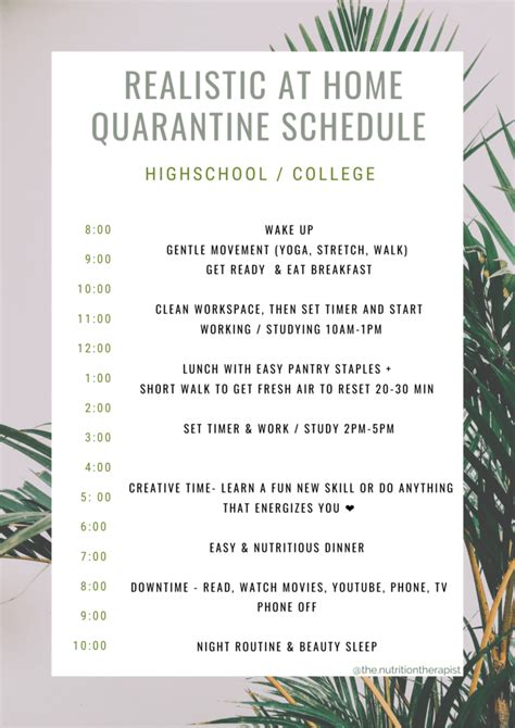 A Guide To A Healthy Quarantine Routine For Students New Hope