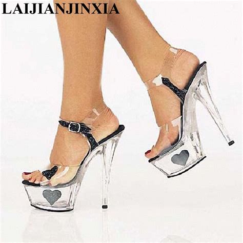 Laijianjinxia 15 Cm High Heeled Crystal Sandals Nightclub Dance Shoes