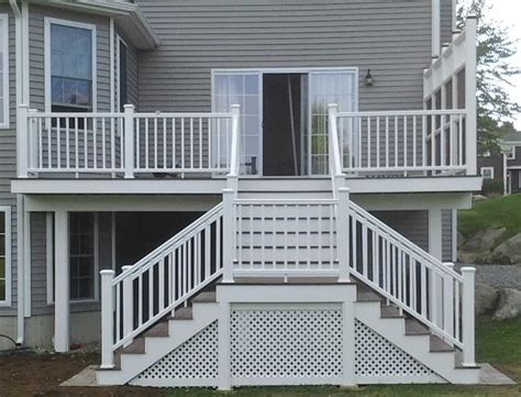 Deck Stairs With Landing Porch Design Ideas And Decors Deckframing
