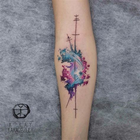 Its accumulating gravity draws other nearby material toward it. watercolor-nebula-tattoo - TatuaggiStyle.it