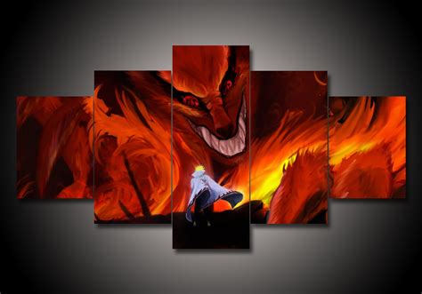 Naruto 1 Anime 5 Panel Canvas Art Wall Decor Canvas Storm