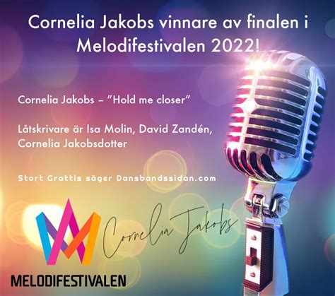 Cornelia Jakobs Vinnare Av Melodifestivalen 2022