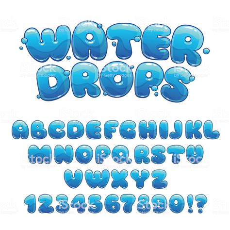 Cartoon Water Drops Font Funny Blue Alphabet Vector Water Letters Artofit