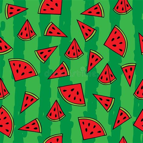 Watermelon Seamless Pattern Stock Vector Illustration Of Freshness
