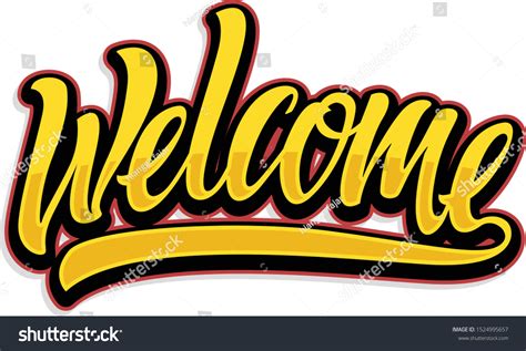 Welcome Lettering Font Vector Design Stock Vector Royalty Free