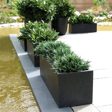 Rectangle Planter Modern Planters Outdoor Outdoor Planters
