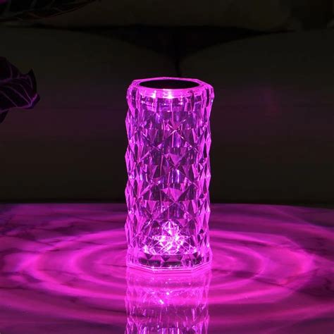 Led Crystal Table Lamp Rose Light Projector 316 Colors Touch