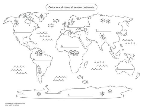 Seven Continents Coloring Page At Free