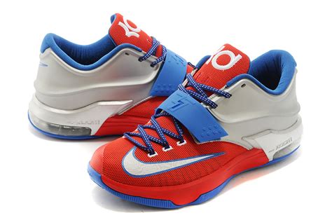 New Nike Kevin Durant 7 Red Blue White Logo Shoes On Hot Discount Sale