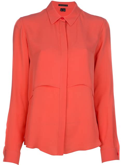 Lyst Theory Rosita Shirt In Orange Free Download Nude Photo Gallery