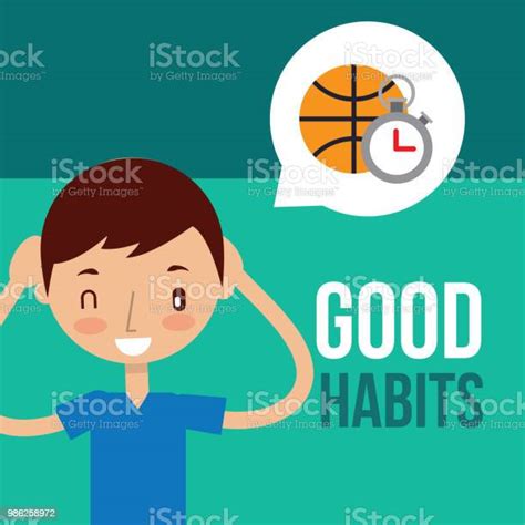 Boy And Girl Healthy Good Habits Stock Illustration Download Image