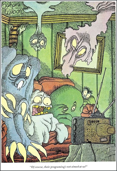 Monster Brains Gahan Wilson Cartoon Illustration Cartoon
