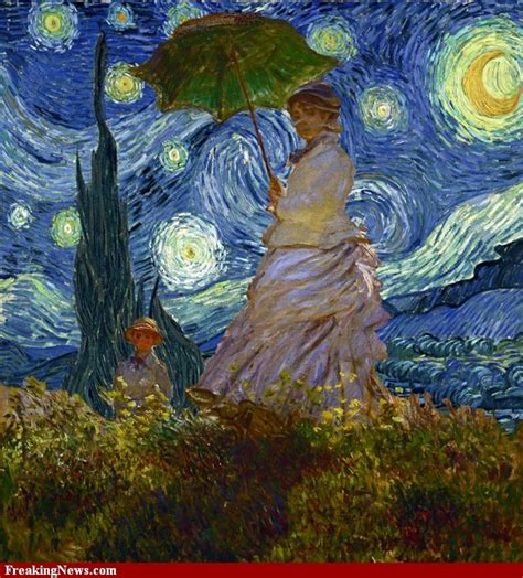 Monet Umbrella On A Starry Night Starry Night Starry Starry Night