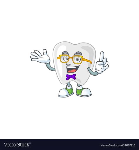 Cartoon Character Geek Teeth Wearing Weird Glasses