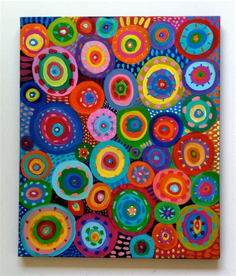 Big Abstract Painting Circles By Tushtush On Etsy Arte Di