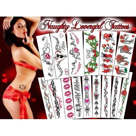 Temporarytattoofactory Naughty Lovergirl Temporary Tattoos Package Beauty