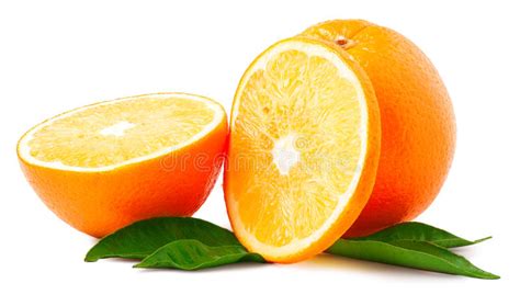 Orange Fruit Slice Isolated On White Background Top View Stock Photo