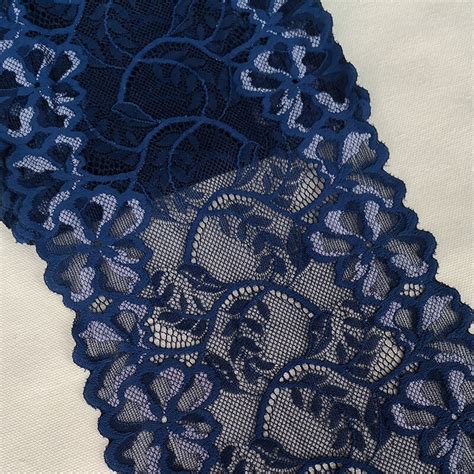 3meterslot Blue Elastic Lace Ribbon Embroidered Lace Fabric For Sewing Stretch Lace Trim