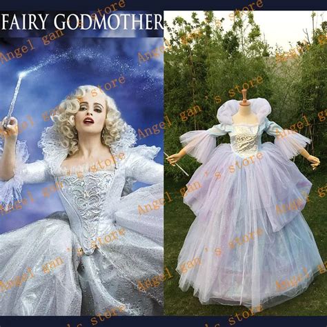 Free Shipping Custom Made Cinderella Fairy Godmother Cosplay Costume