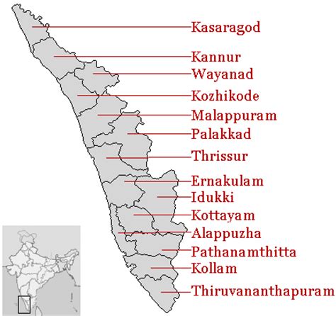 Alappuzha (alappuzha district) kakkanad (ernakulam district) kalpetta (wayanad district) kannur (kannur district) press photo button to see travel photos of kerala attached to the map. Kerala Districts with Map - Kerala Districts Guide - List ...
