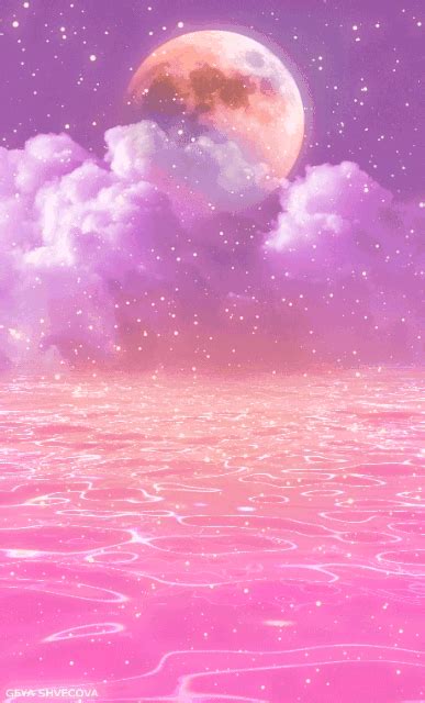 > fondos de pantalla pc. fondo rosa luna estrellas tumblr nubes GIF by tati