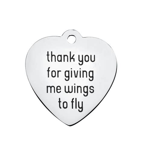 Thank You For Giving Me Wings To Fly Word Charms Quote Charm Etsy