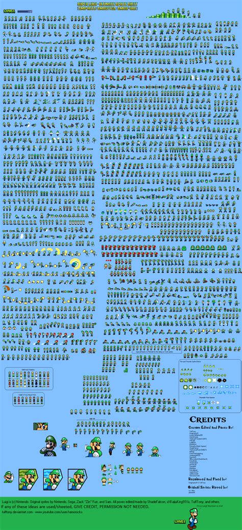 New Smbhots Luigi Sprite Sheet By Heiseigoji91 On Deviantart