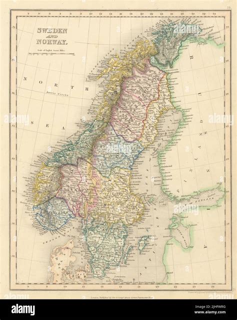 Sweden And Norway By John Dower Scandinavia 1845 Old Antique Map Plan