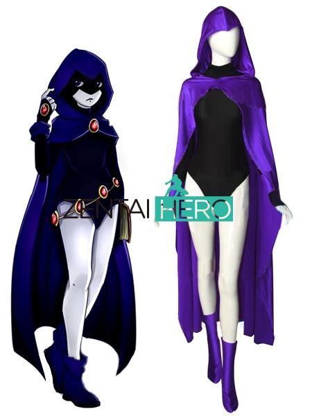 custom made teen titans raven cosplay costume outfit black and purple lycra female girl