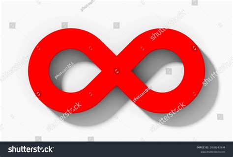 Infinity Symbol 3d Red Isolated Orthogonal Stock Illustration