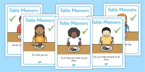 Table Manners Rules Display Posters Sen Table Manners Display
