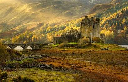 Donan Scotland Castle Eilean Theme Autumn Nature