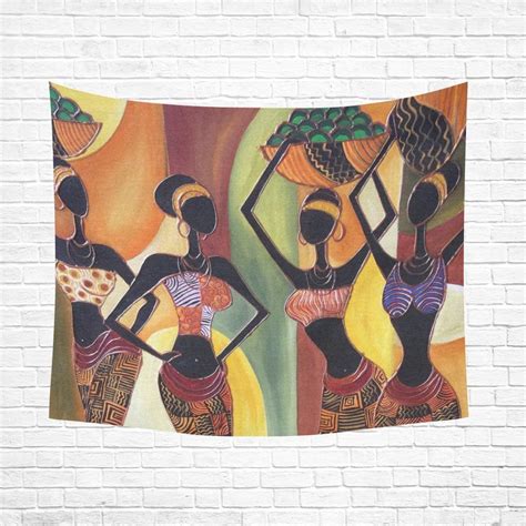 Mypop Wall Art African Women Hanging Wall Tapestry 51x60 Inches