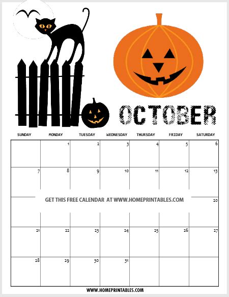 Free Printable October 2018 Calendar 10 Cute Designs Planner
