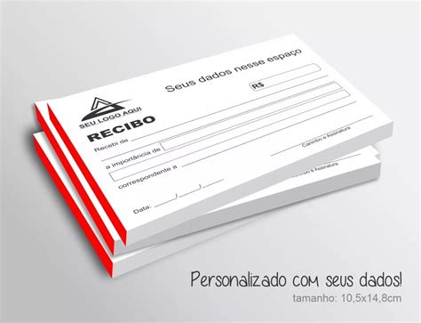Recibos Personalizados 100 Folhas 2 Blocos De 10x15cm Mebuscar Brasil